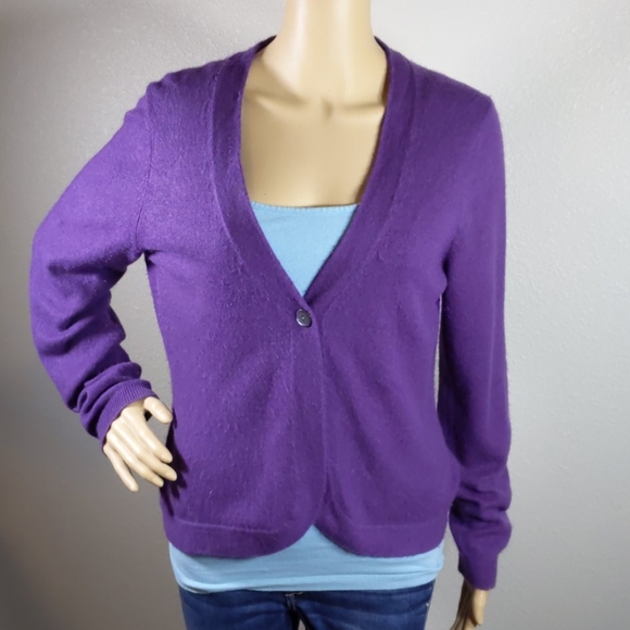 Charter Club Sweaters - CHARTER CLUB PURPLE  2-PLY CASHMERE CARDIGAN M